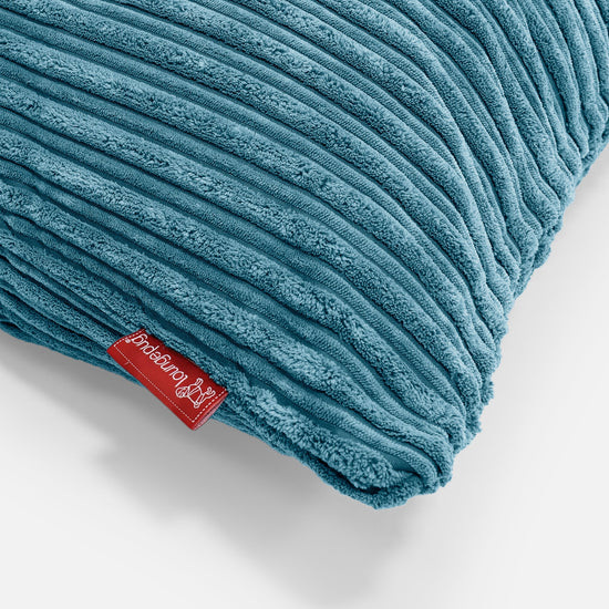 クッション 47 x 47cm - クラシックコーデュロイターコイズブルー 03