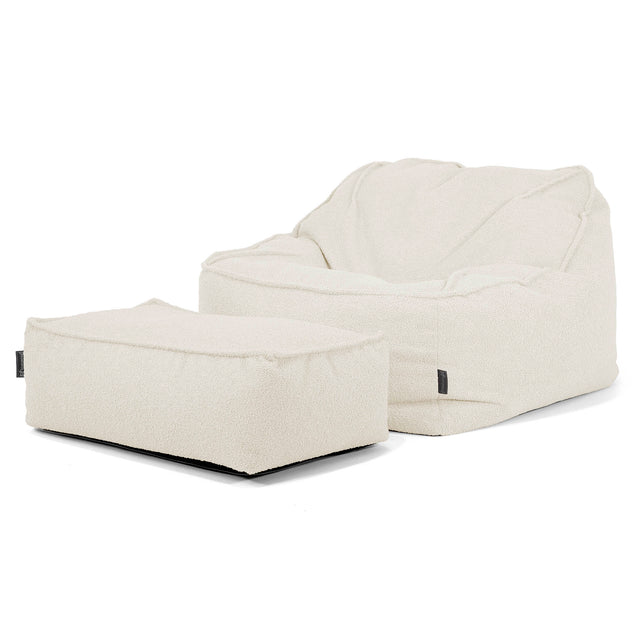 のんびりビーズクッションチェア - ブークレアイボリー_02