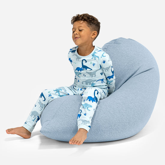 トール大型子供用ビーズクッション 2-6歳用 - のびのびコットンベビーブルー 01