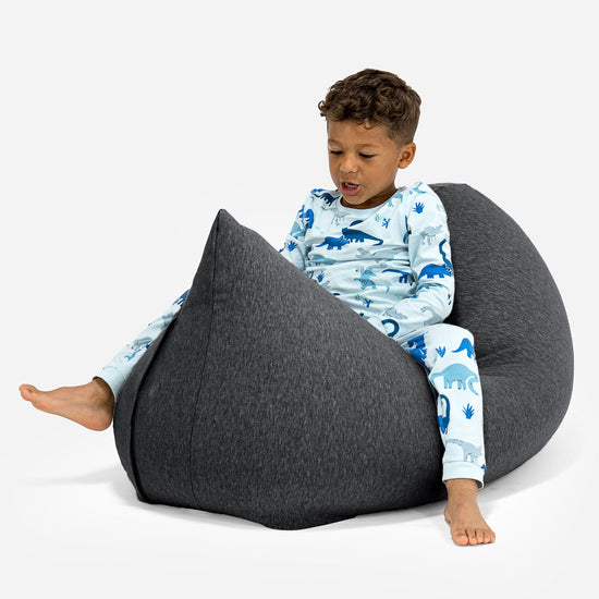トール大型子供用ビーズクッション 2-6歳用 - のびのびコットングラファイトグレー 02