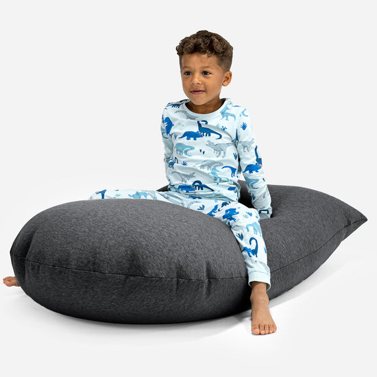 トール大型子供用ビーズクッション 2-6歳用 - のびのびコットングラファイトグレー 03