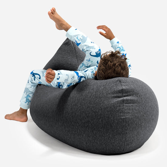 トール大型子供用ビーズクッション 2-6歳用 - のびのびコットングラファイトグレー 04