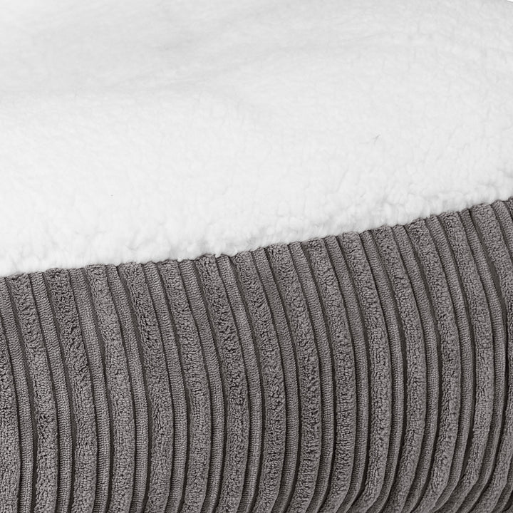 のんびりドッグベッド大型 - シェルパ&コーデュロイ グラファイトグレー 03