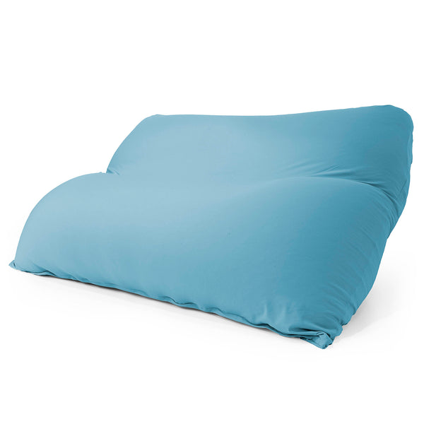 2人掛けラウンジャービーズクッション - むちゃのびストレッチペールブルー 02