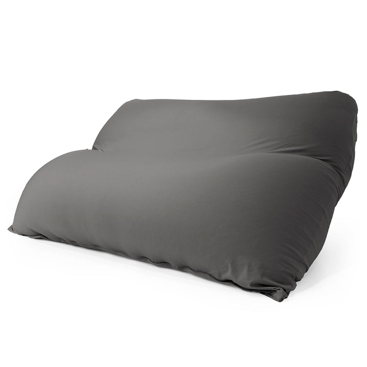 2人掛けラウンジャービーズクッション - むちゃのびストレッチグレー 01