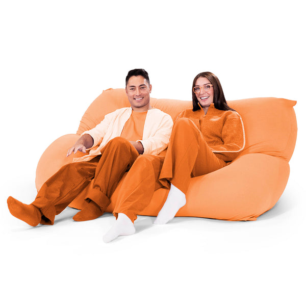 2人掛けラウンジャービーズクッション - むちゃのびストレッチコーラル 03