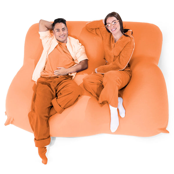 2人掛けラウンジャーソファビーズクッション - むちゃのびストレッチコーラル Fabric Close-up Image