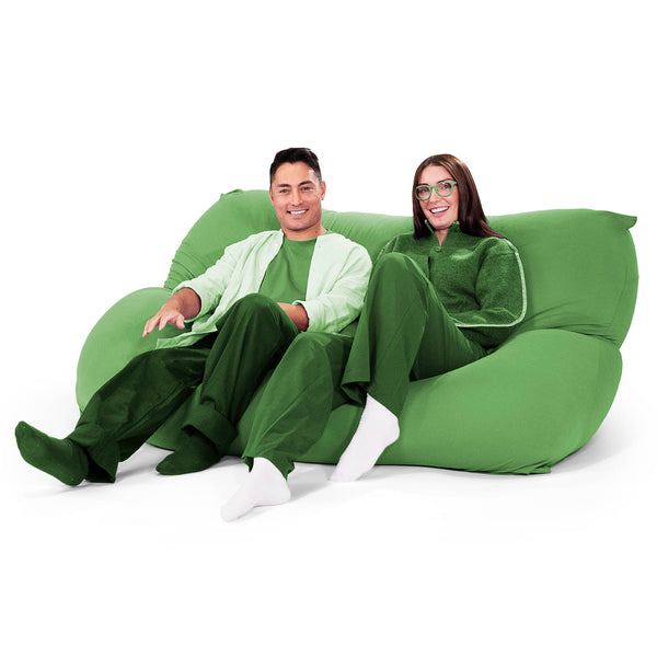 2人掛けラウンジャービーズクッション - むちゃのびストレッチライム 03