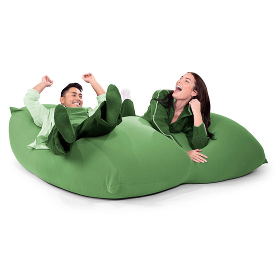 2人掛けラウンジャービーズクッション - むちゃのびストレッチライム 04