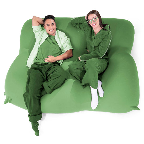 2人掛けラウンジャービーズクッション - むちゃのびストレッチライム 05