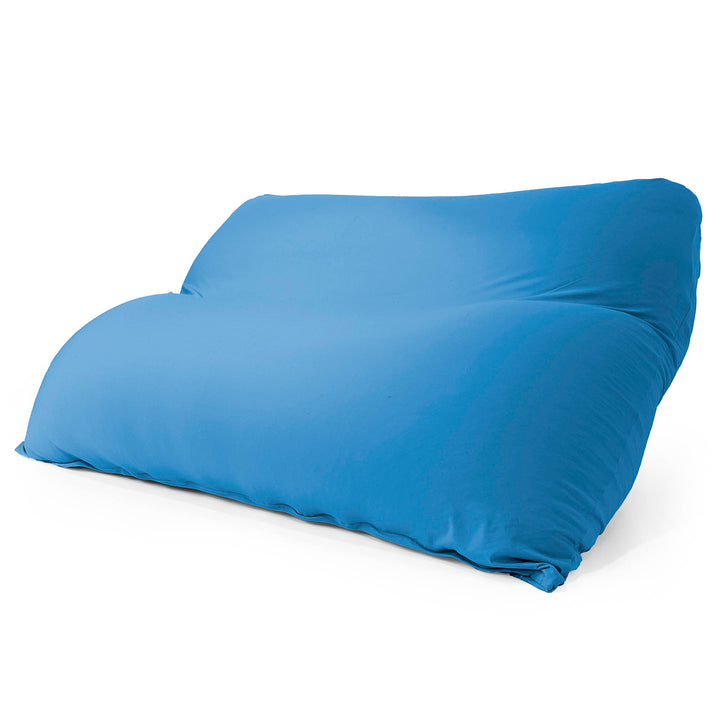 2人掛けラウンジャービーズクッション - むちゃのびストレッチブルー 01