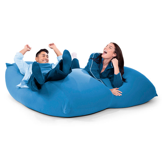 2人掛けラウンジャービーズクッション - むちゃのびストレッチブルー 04