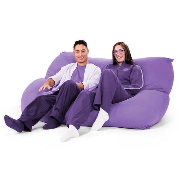 2人掛けラウンジャービーズクッション - むちゃのびストレッチパープル 04