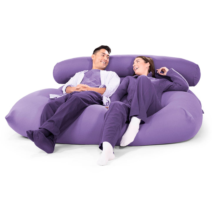 2人掛けラウンジャービーズクッション - むちゃのびストレッチパープル 03