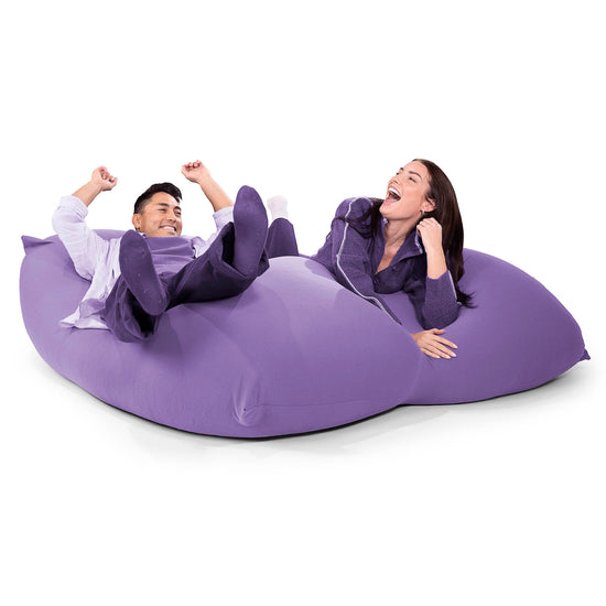 2人掛けラウンジャービーズクッション - むちゃのびストレッチパープル 04