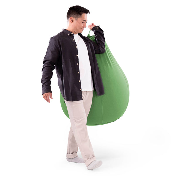 バルーンビーズクッションチェア - むちゃのびストレッチライム Fabric Close-up Image