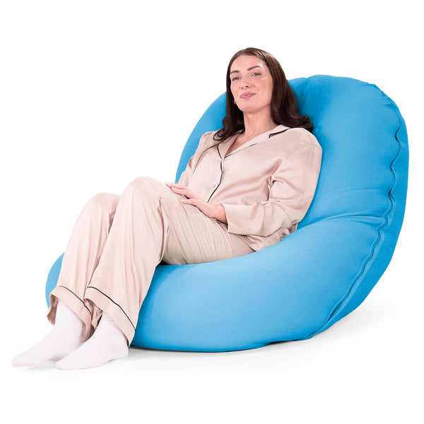 グランデXL大型ビーズクッション - マシュマロストレッチスモーキーブルー 05