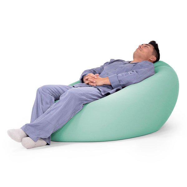 グランデXL大型ビーズクッションチェア - マシュマロストレッチライトグリーン Fabric Close-up Image