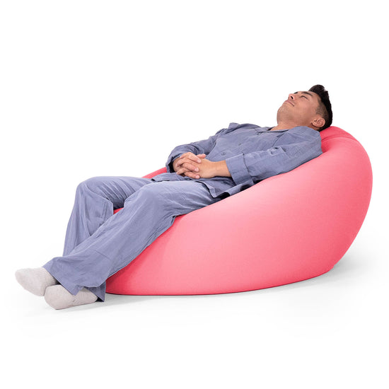 グランデXL大型ビーズクッション - マシュマロストレッチサーモンピンク 06