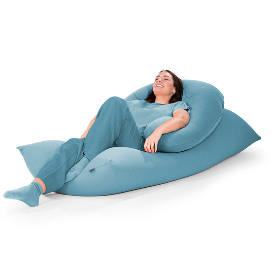 ラウンジャービーズクッション - むちゃのびストレッチペールブルー 06