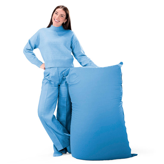 ラウンジャービーズクッション - むちゃのびストレッチブルー 05