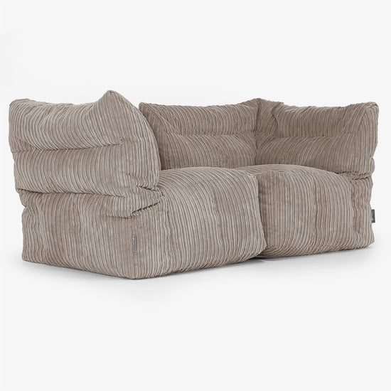 2人掛けモジュールストレートソファセット - クラシックコーデュロイダヴテールグレー 02