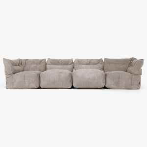 Lounge Pug 4人掛けモジュールストレートソファセット - クラシック 