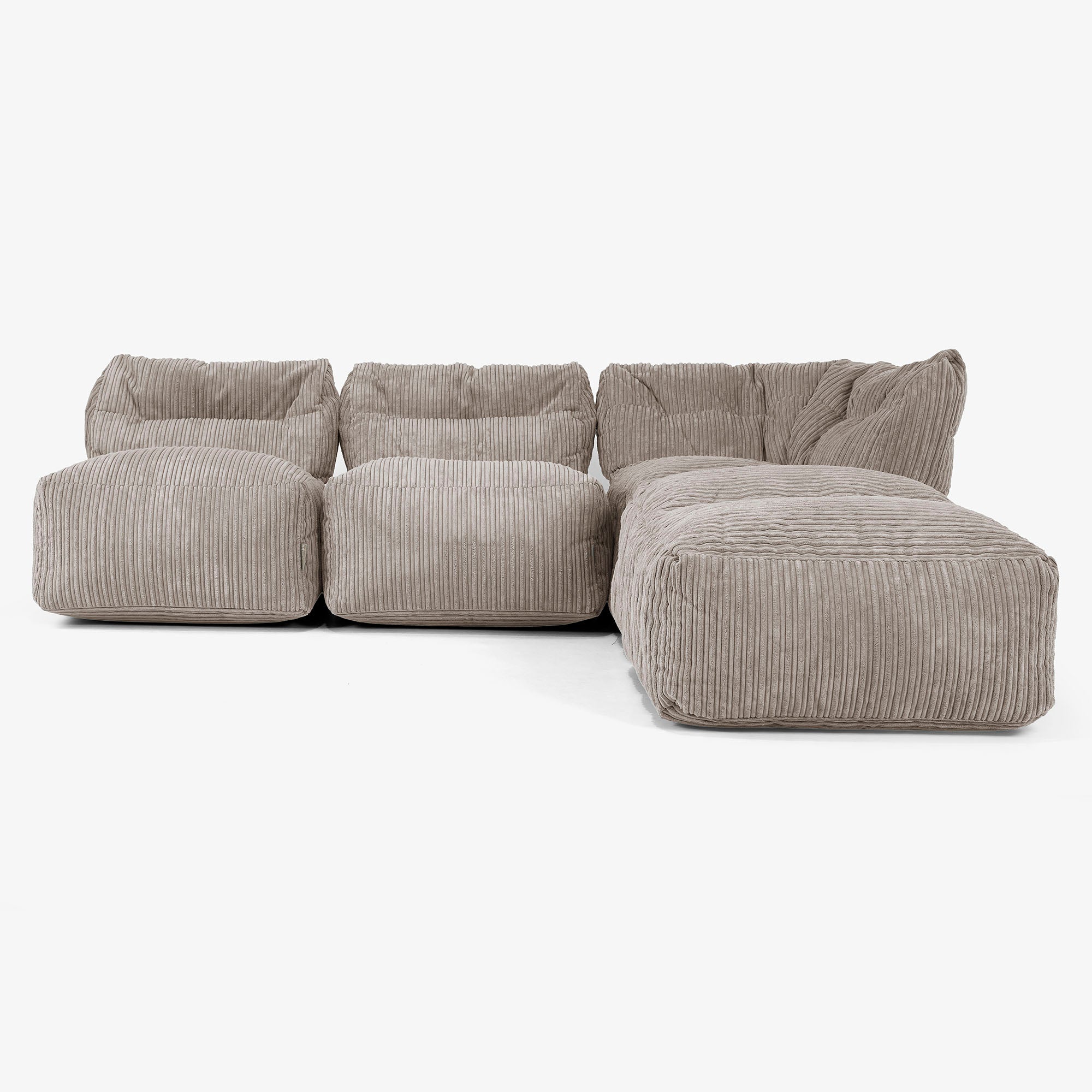 Lounge Pug 3人掛けモジュール片側ひじ掛け無しカウチソファ セット