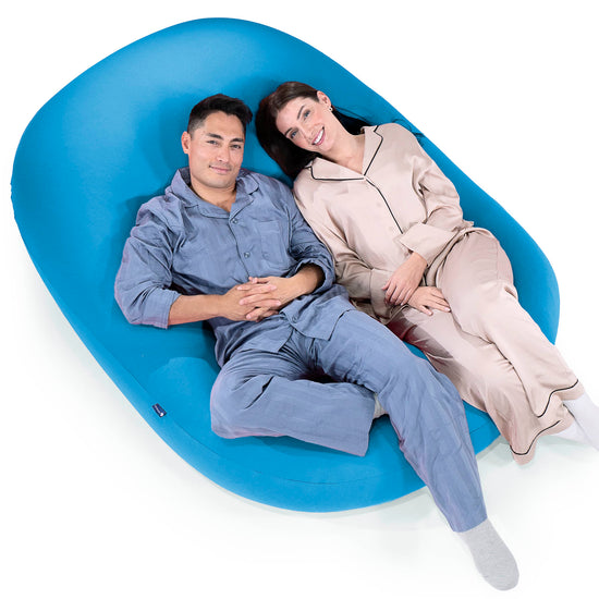 ベンティXXL特大ビーズクッション - マシュマロストレッチスモーキーブルー 05