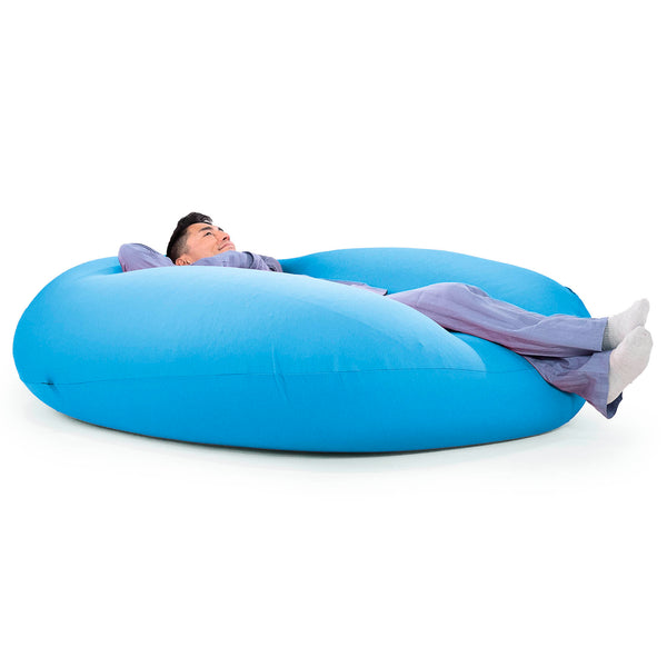 ベンティXXL特大ソファビーズクッション - マシュマロストレッチスモーキーブルー Fabric Close-up Image