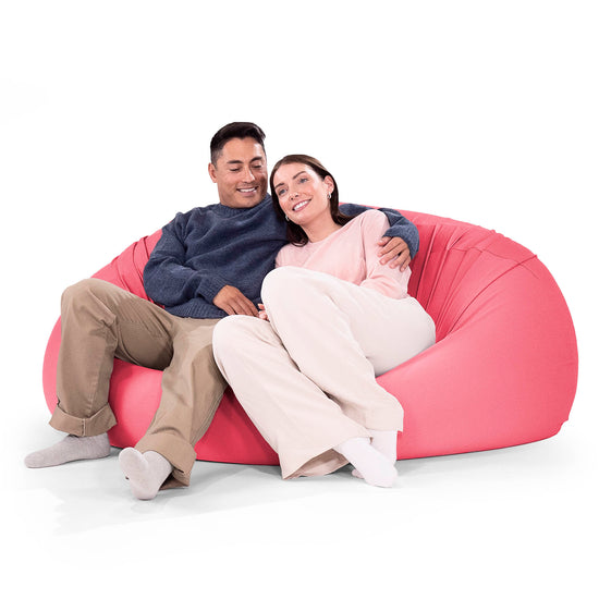ベンティXXL特大ビーズクッション - マシュマロストレッチサーモンピンク 02
