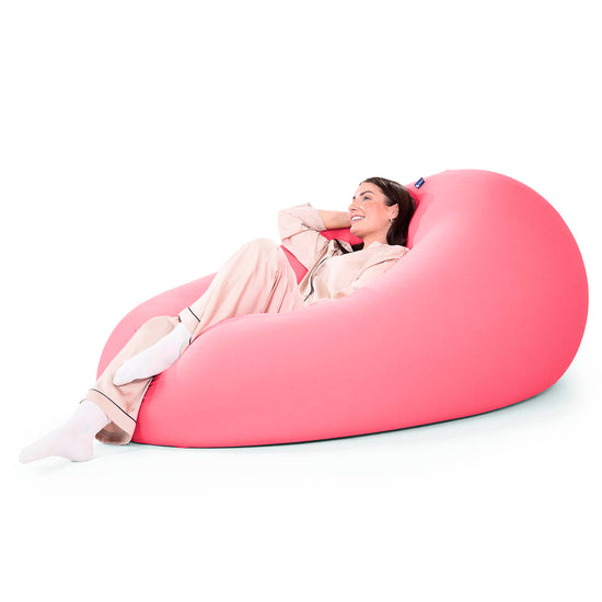 ベンティXXL特大ビーズクッション - マシュマロストレッチサーモンピンク 03