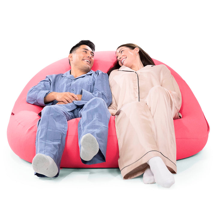 ベンティXXL特大ビーズクッション - マシュマロストレッチサーモンピンク 04