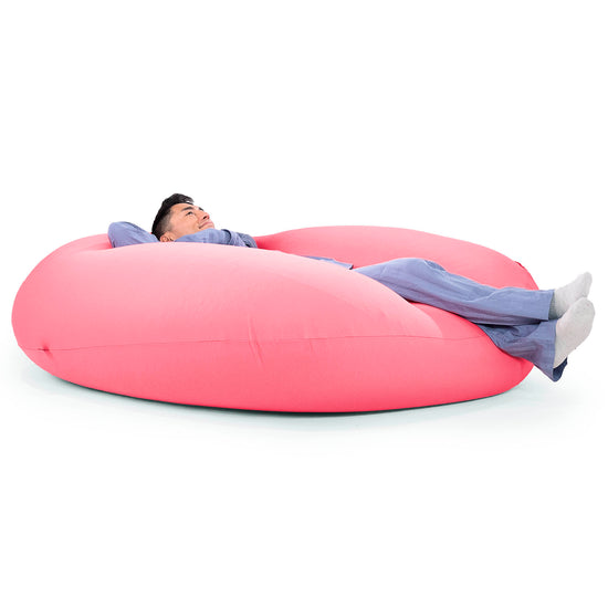 ベンティXXL特大ビーズクッション - マシュマロストレッチサーモンピンク 06