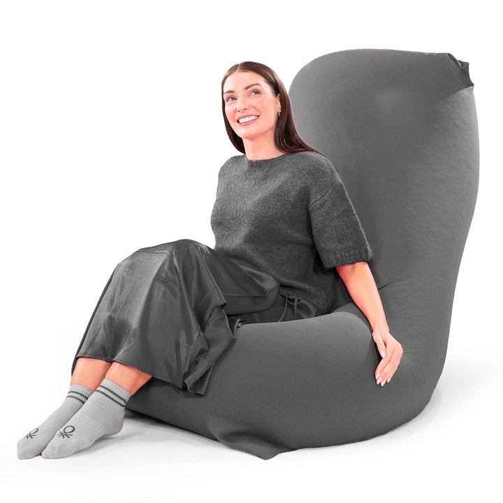 XL ラウンジャービーズクッション - むちゃのびストレッチグレー 03