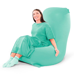 XL ラウンジャービーズクッションチェア - むちゃのびストレッチピスタチオグリーン