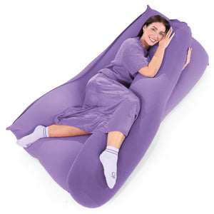 XL ラウンジャービーズクッションチェア - むちゃのびストレッチパープル