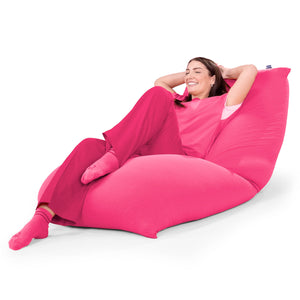 XL ラウンジャービーズクッションチェア - むちゃのびストレッチピンク