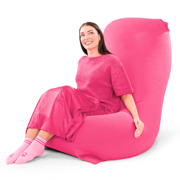 XL ラウンジャービーズクッション - むちゃのびストレッチピンク 02