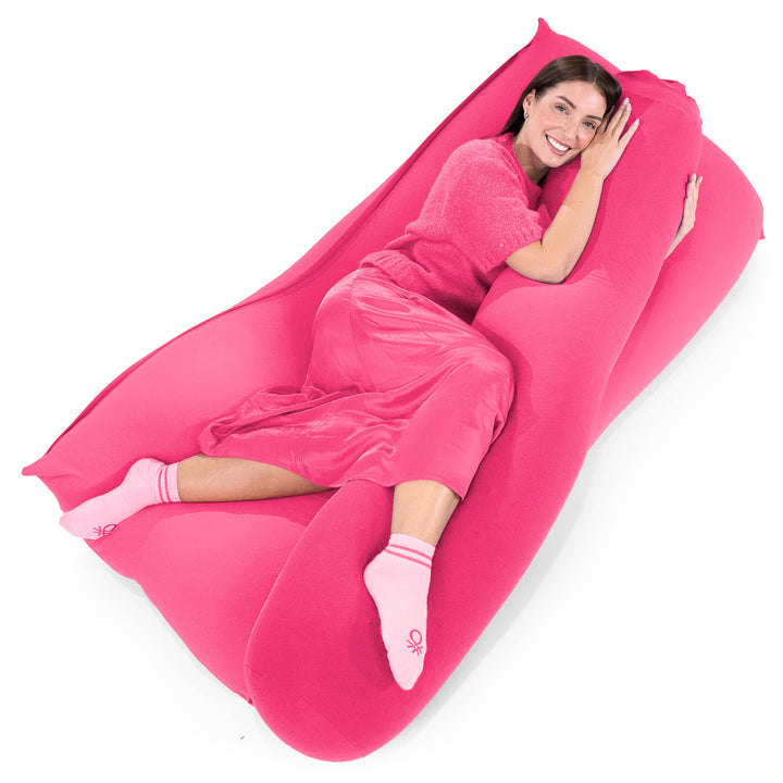 XL ラウンジャービーズクッション - むちゃのびストレッチピンク 06