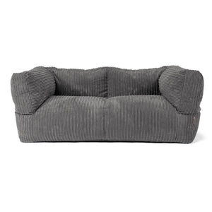 LoungePug 2人掛けアルバートビーズソファ-クラシックコーデュロイ黒 