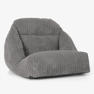 彩座椅子フロアビーズクッションチェア - クラシックコーデュロイグラファイトグレー