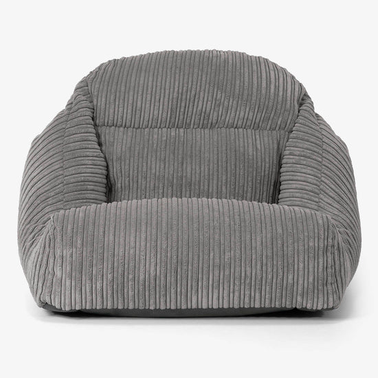 彩座椅子フロアビーズクッションチェア - クラシックコーデュロイグラファイトグレー 02