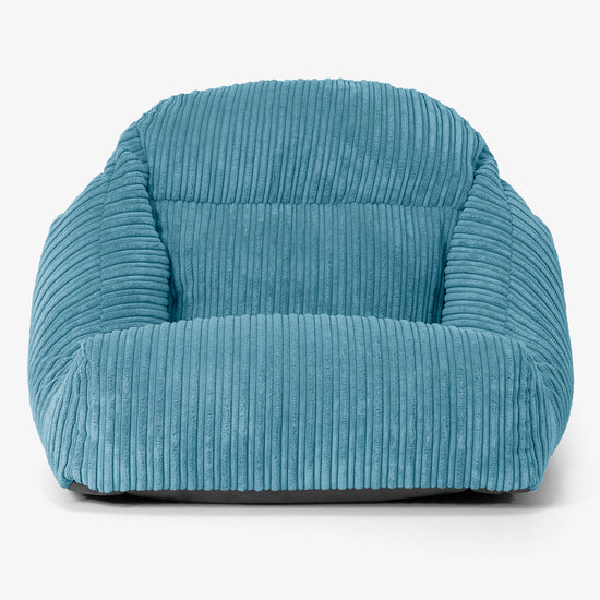 彩座椅子フロアビーズクッションチェア - クラシックコーデュロイターコイズブルー 02