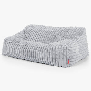 のんびりソファビーズクッション - ふわふわコーデュロイサックスブルー