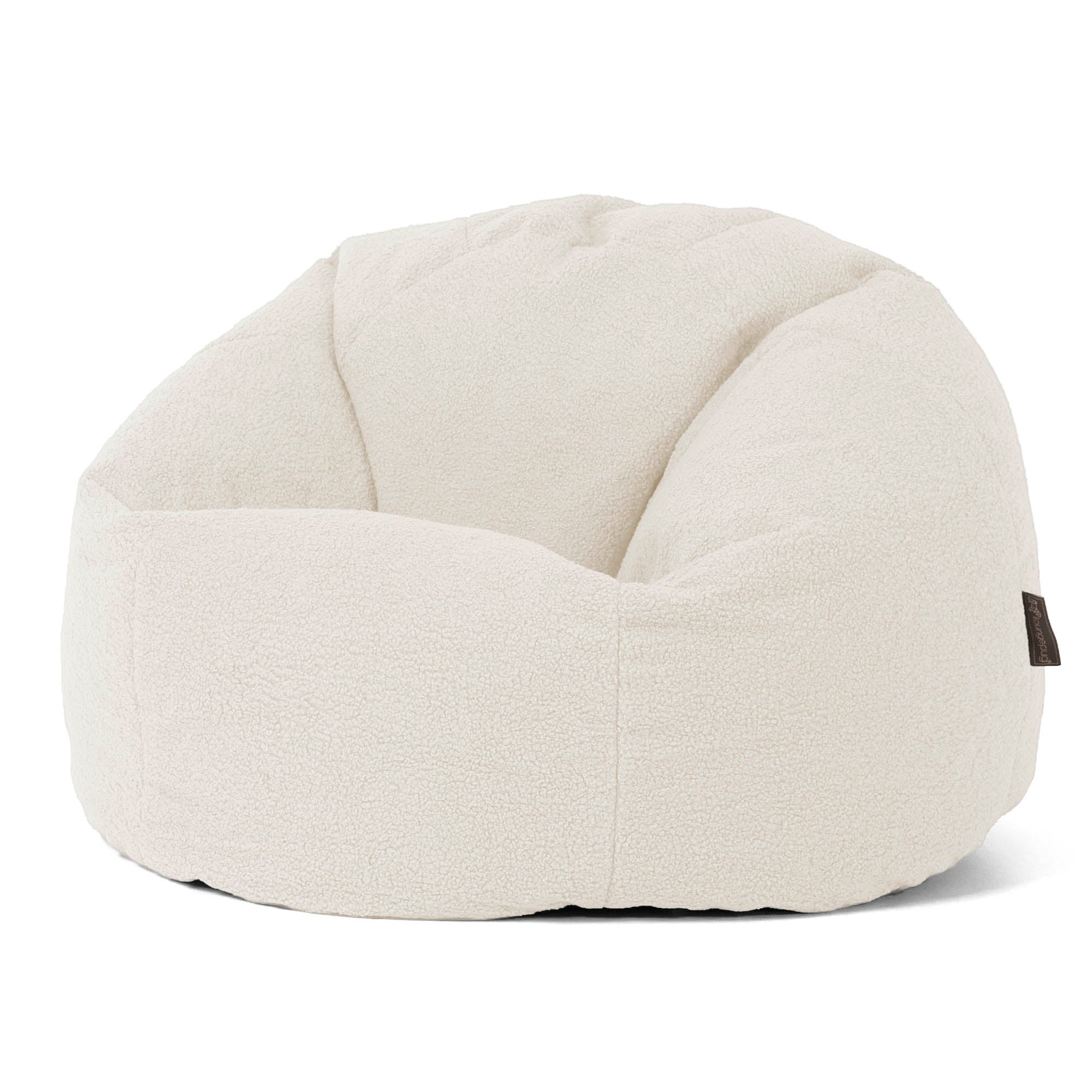 Loungepug クラシックビーズクッションチェア ボンボンアイボリー LoungePug クラシックビーズチェア-クラシックコーデュロイクリーム