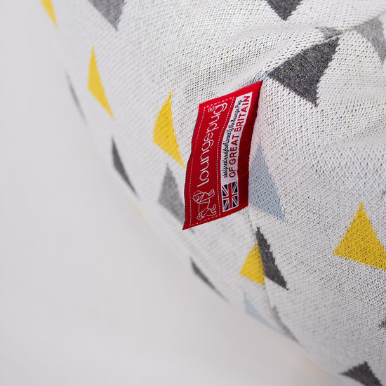 クラシックビーズクッションチェア - ニット幾何学トライアングル 03