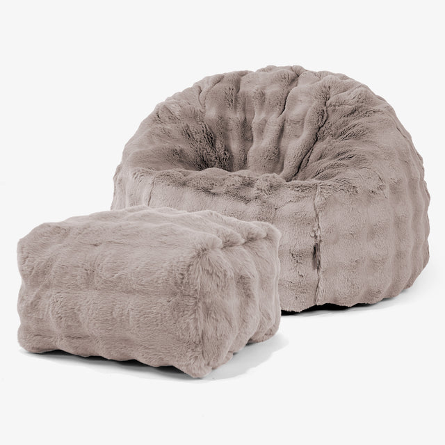 クラシックビーズクッションチェア - ポンポンファーミンク 01