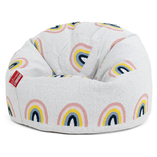 子供用クラシックビーズクッションチェア 1-5歳用 - ニットレインボー 01