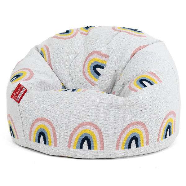 子供用クラシックビーズクッションチェア 1-5歳用 - ニットレインボー 01